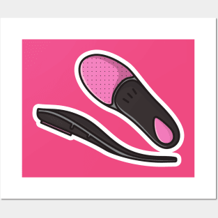 Comfortable Orthotics Shoe Insole, Arch Supports Sticker vector illustration. Fashion object icon concept. Insoles for a comfortable and healthy walk sticker design icon with shadow. Posters and Art